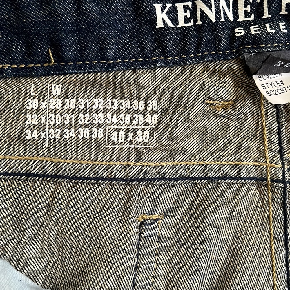 Kenneth Cole Select Dark Wash Style SC2C9718 Zip Front Whiskering Size 40X30 - Picture 7 of 11